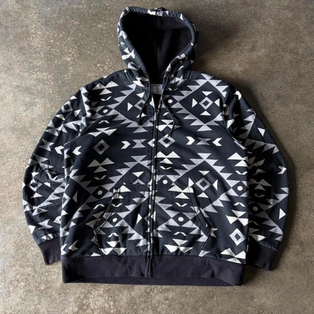 2000s y2k sherpa aop zip up
